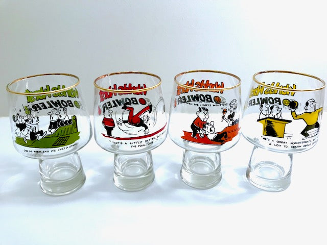 Retro Worlds Worst Bowler Glasses (Set of 4)