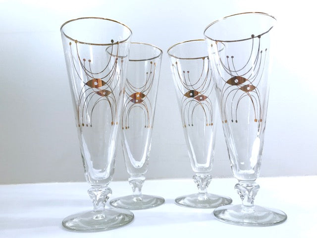 Libbey Mid-Century Adagio Pilsner Glasses (Set of 4)