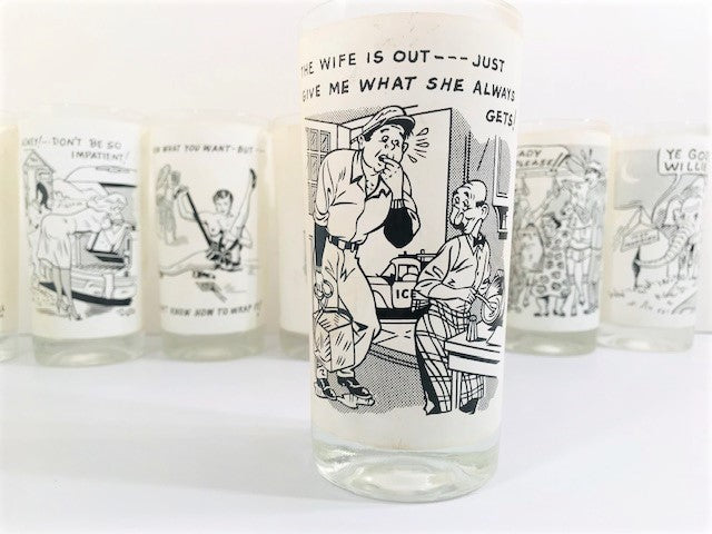 Starlyte Black and White Risqué Glasses (Set of 8)