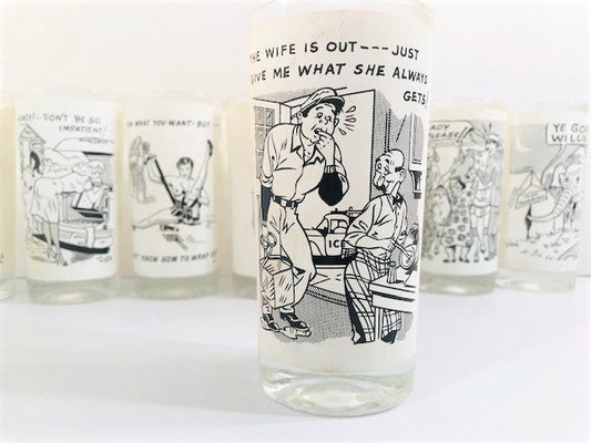 Starlyte Black and White Risqué Glasses (Set of 8)
