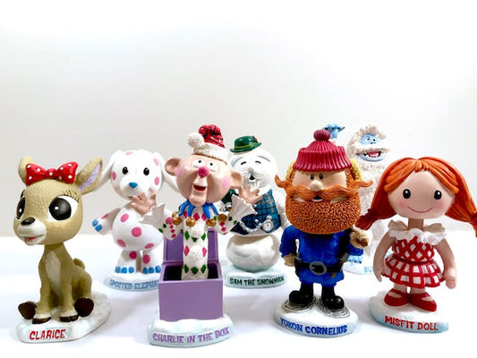 Rudolph The Red-Nosed Reindeer Character Bobble Head Set of 7